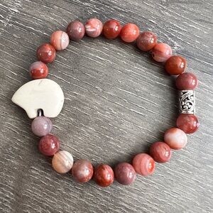 Rare Moroccan Agate Gemstone with Polar Bear Charm.